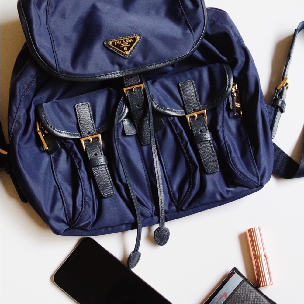 PRADA Nylon Backpack in Navy Blue!